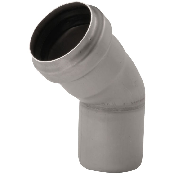 ACO 75 mm 45° avløpsalbue i rustfritt stål, AISI 304