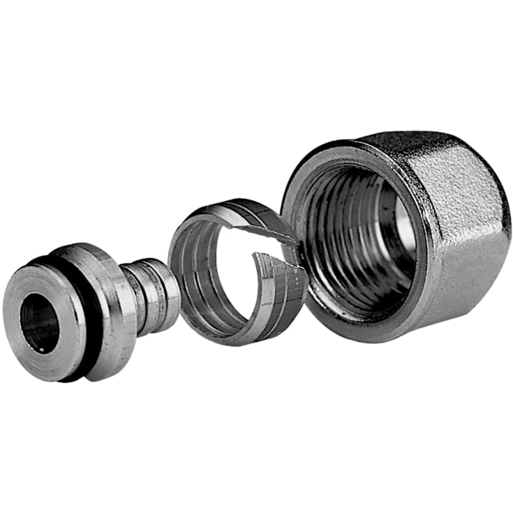 15 mm x 1/2" Kopplingsset för pex i mässing med TEA-beläggning