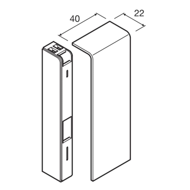 Endeplade SL 115 mm Høj SL 201156 Sort Ral9011