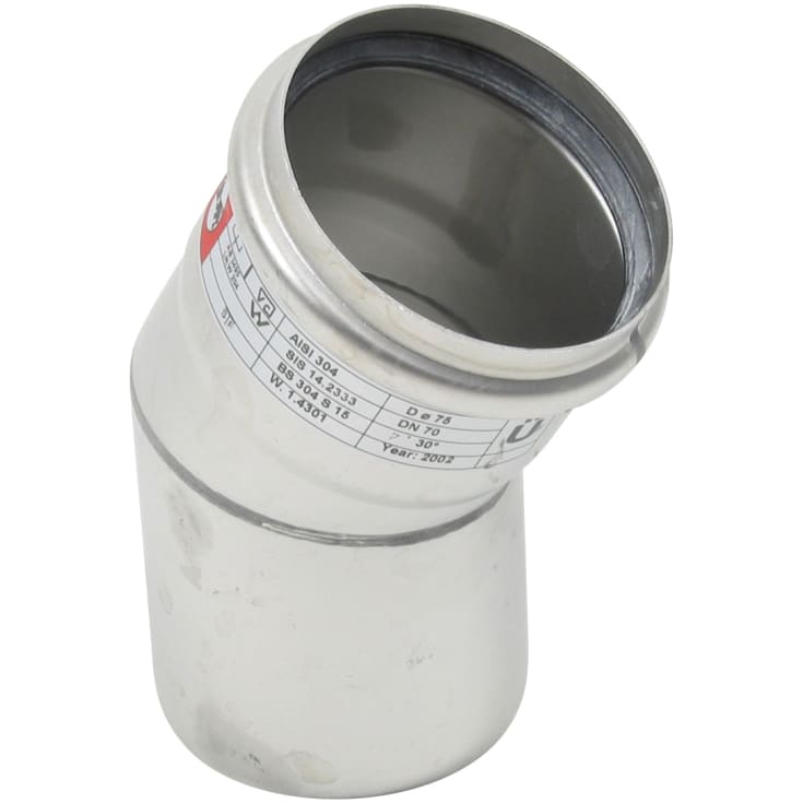 Ø 75 mm x 30° Bøjning syrefast AISI316L/EN1.4404 BLÜCHER