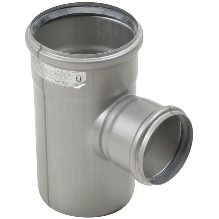 Blücher EuroPipe grenrør, 87,5°, Ø110x75 mm, rustfrit stål