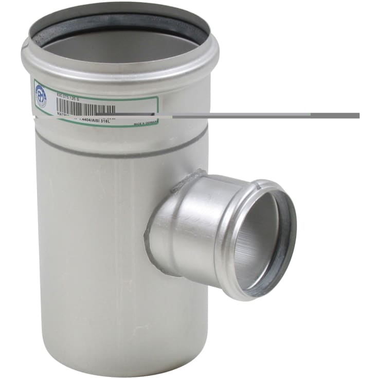 Ø 125 x 75 mm x 87,5° Grenrør rustfritt stål AISI304/EN1.4301 BLÜCHER