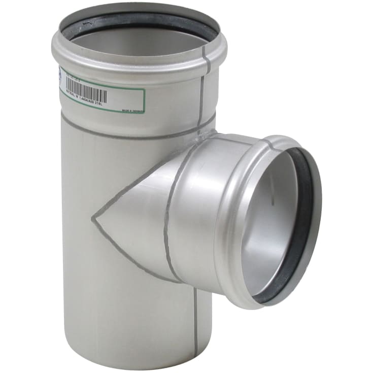 Ø 125 x 125 mm x 87,5° Grenrør rustfritt stål AISI304/EN1.4301 BLÜCHER