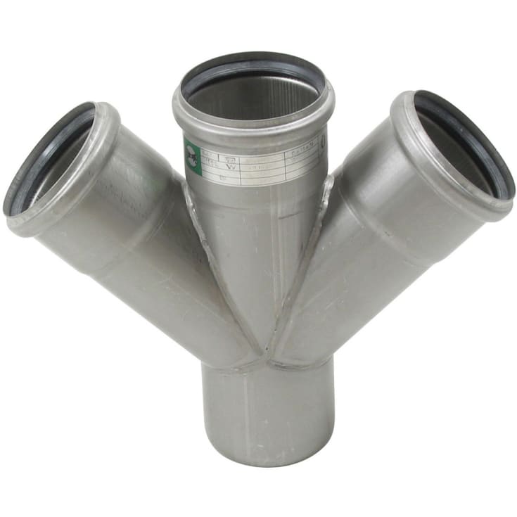 75 x 75 mm x 45° Grenrør dobbelt syrefast AISI316L BLÜCHER