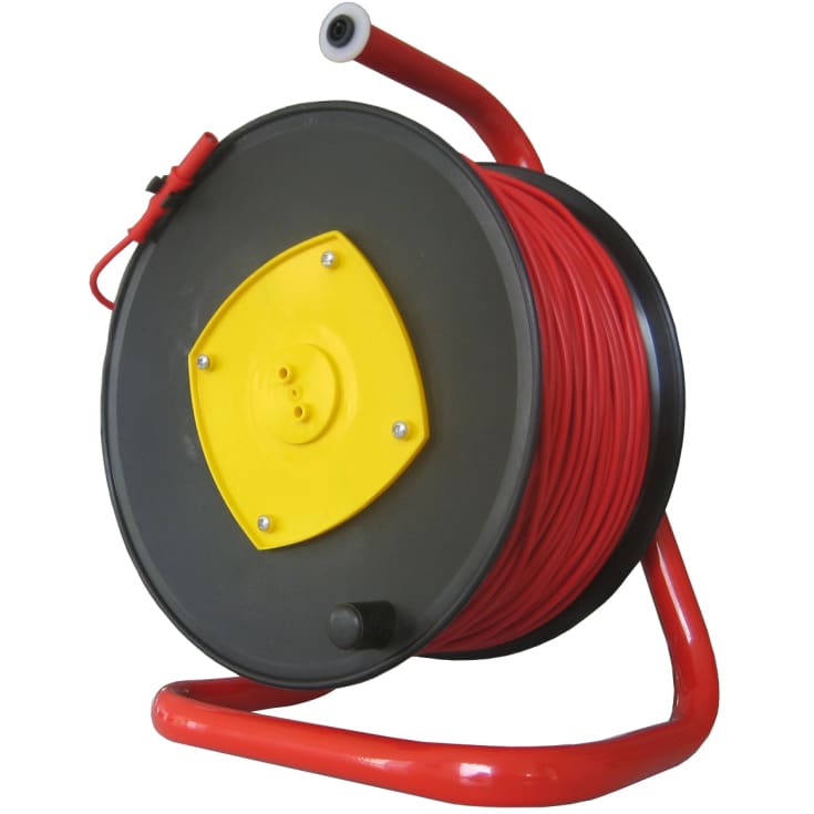 Testledning på kabelspole Elma 100M 2,5 mm² Rød