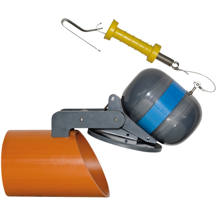 Napan 160 mm højvandslukke t/glatte PVC/PP-rør, gråt spildevand