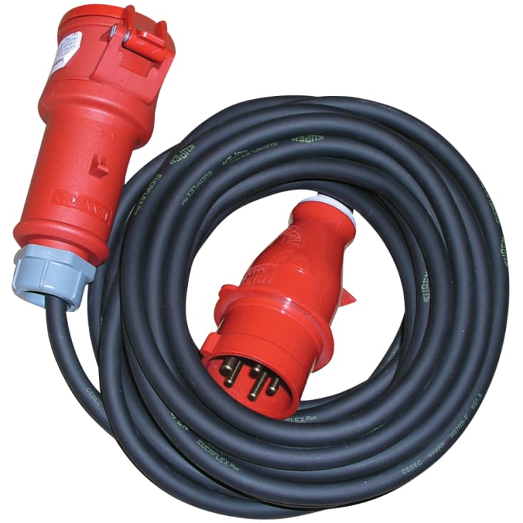 Wexim CEE kabelsæt, 5x6 mm², 400V/32A, 25 meter