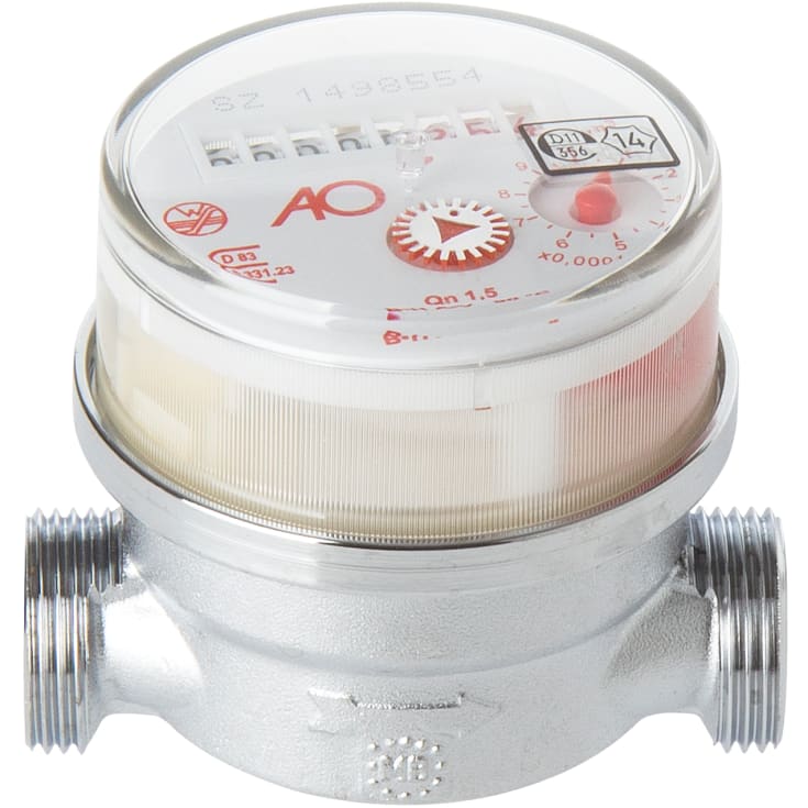 Varmtvandsmåler Qn1,5 (Q3 2,5) 80mm x 1/2", universal