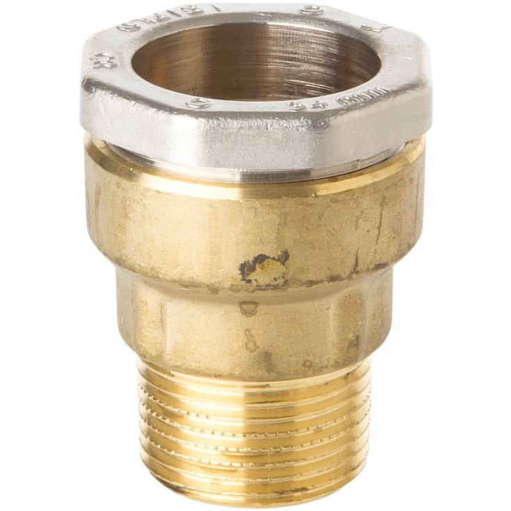 Isiflo 21 mm x 1/2" overgang med nippel, messing, t/gl. rør PN16