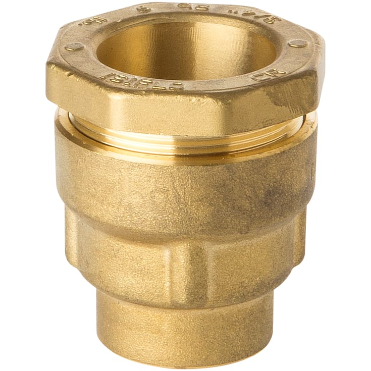 Isiflo 42mmx1.1/4" overgang med muffe, messing, t/gl. rør, PN16