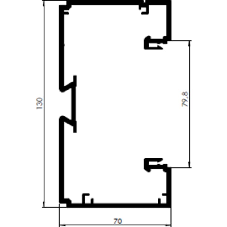 2 meter Rehau Signa kanalbund, Base 70/130 mm, perlehvid