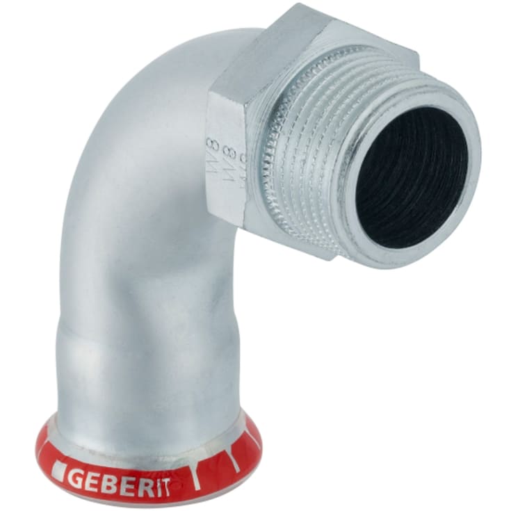 5 stk Geberit Mapress forzinket bøjning m/nippel t/varmeanlæg, 35 mm x 1 1/4"