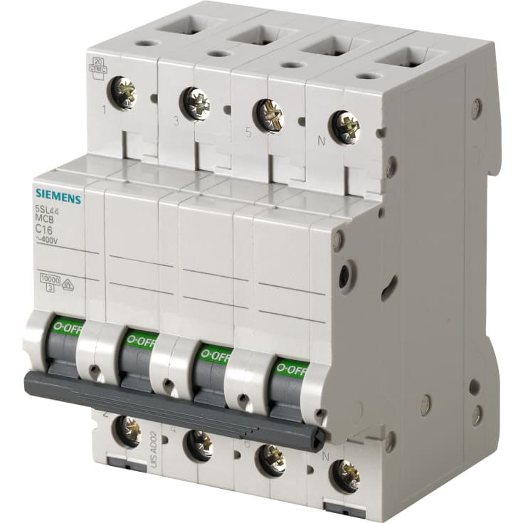 Siemens dvärgbrytare C 3P+N 32A, grå