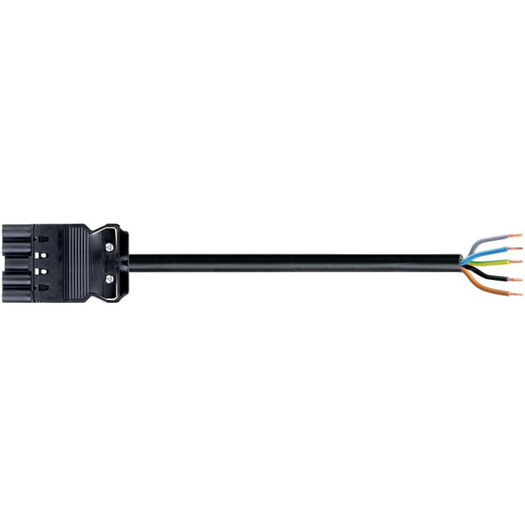 GST18i5 Tilslutningkabel 5P Han/Fri HF 1,5mm² Sort 1M