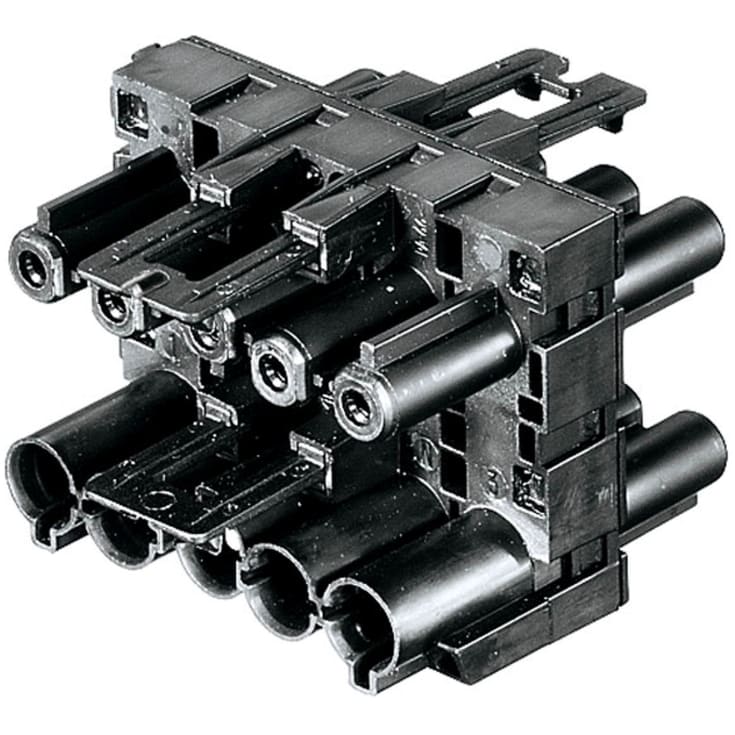 GST18i5 Fordelerblok 1i/3O 5P Sort