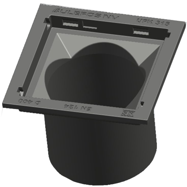 Ulefos 315 x 334 mm rendestenskarm uden rist, 4-flanget, SG