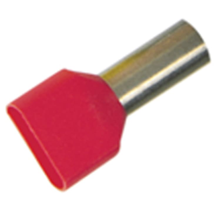 500 stk Grommet Isolert dobbel 2x1,0 mm² rød