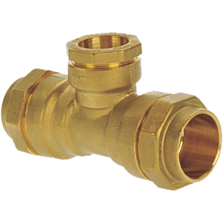 Isiflo 32 x 25 x 32 mm tee, reduceret, messing, PN16