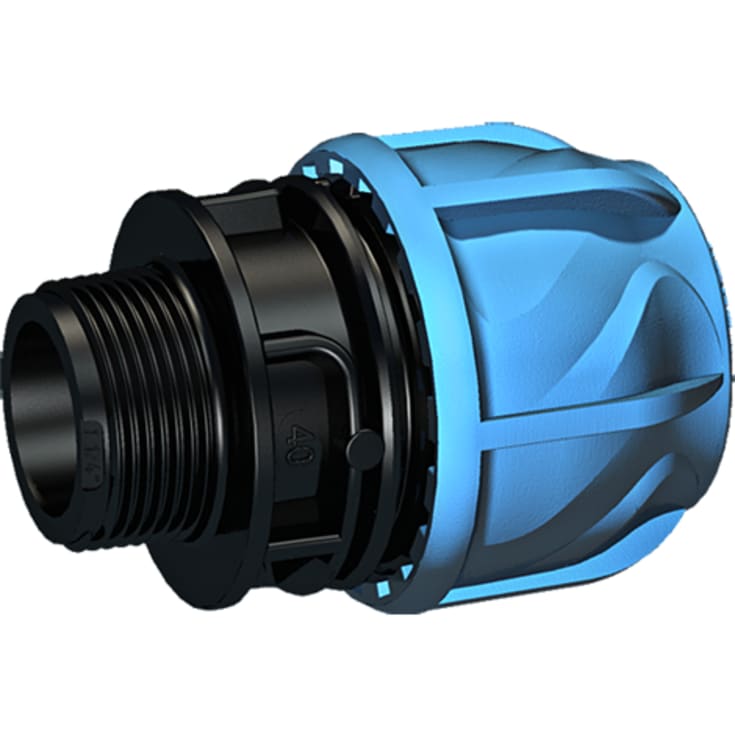 +GF+ iJoint plaströrskoppling, rak, utvändig gänga, 1 1/4" x Ø32 mm