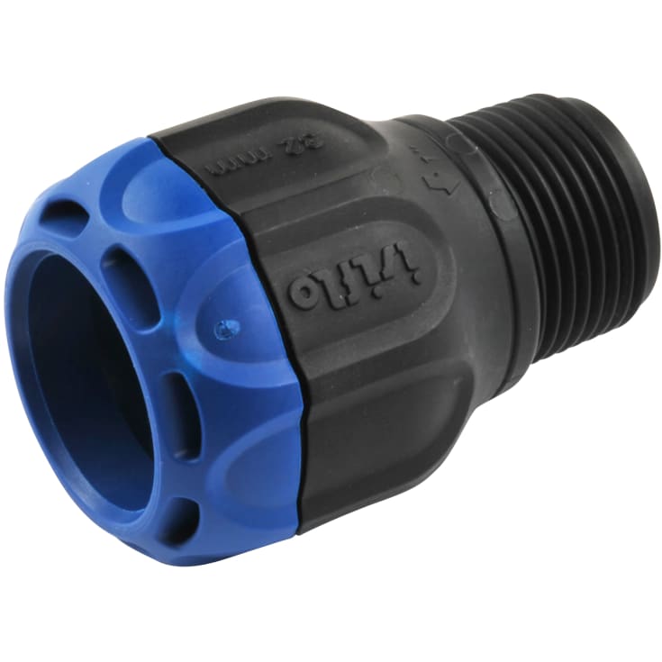 Isiflo Sprint 32 mm x 1.1/4" overgang med nippel, komposit, PN16