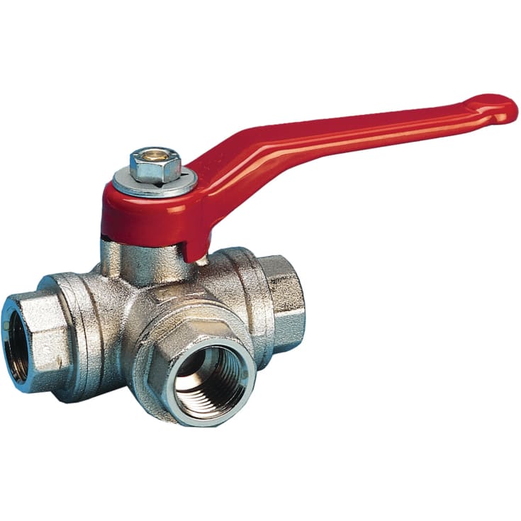 2" 3-vejs kuglehane l-boret, 4 pakninger