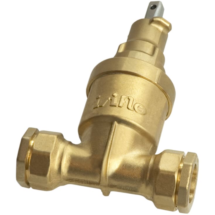 Isiflo 32 mm messingventil med strekkfaste skruekoblinger, PN16