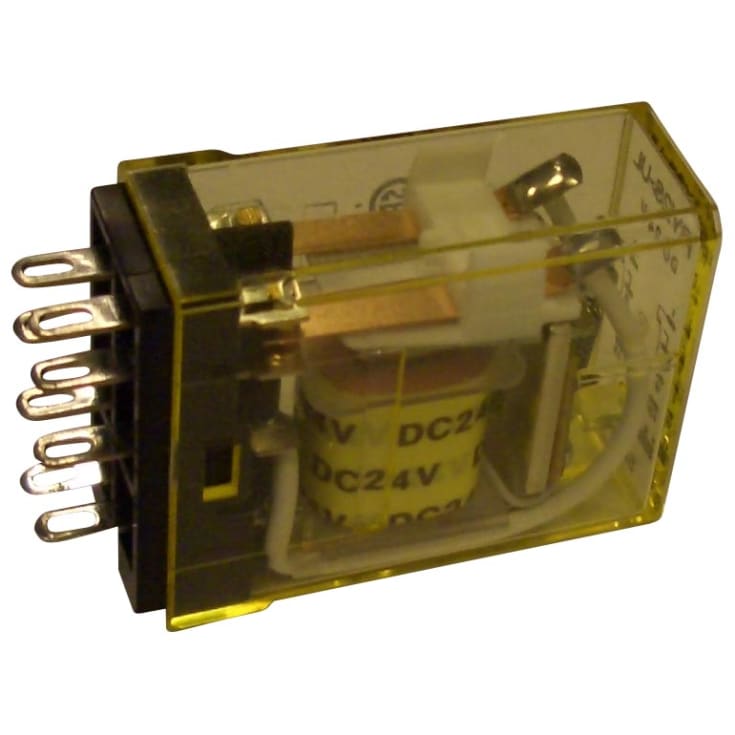 10 stk Relé RY2SULD 24V DC 2P 3A med LED og beskyttelsesdiode