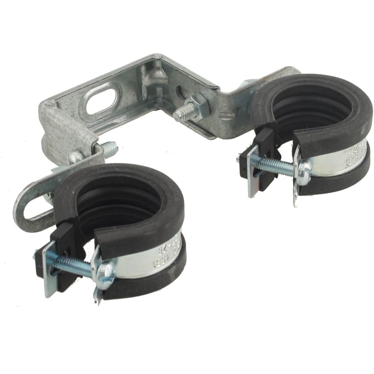 Dobbelt rørklammer med isolering, 35 mm