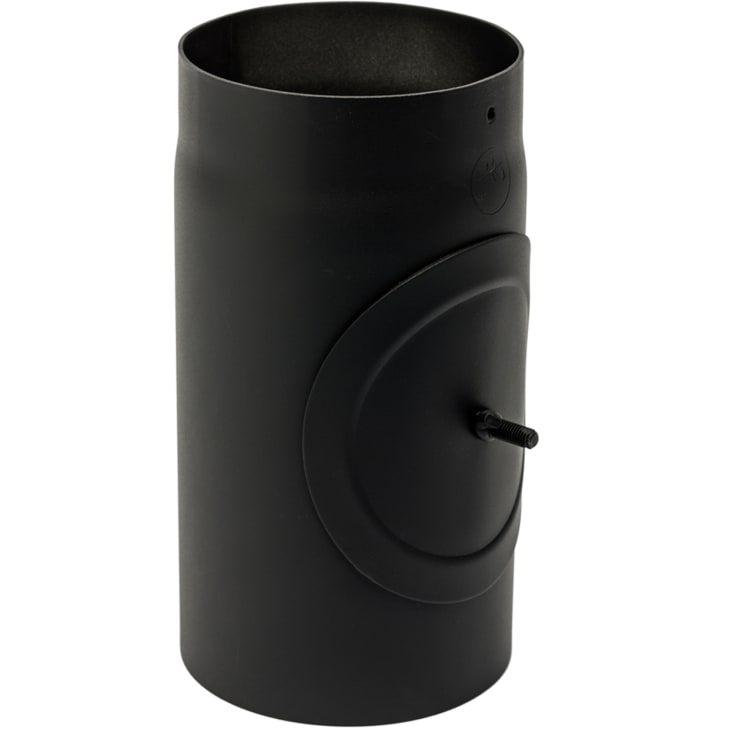 180 mm Metalbestos Sorte røgrør længde 250 mm med renseklap