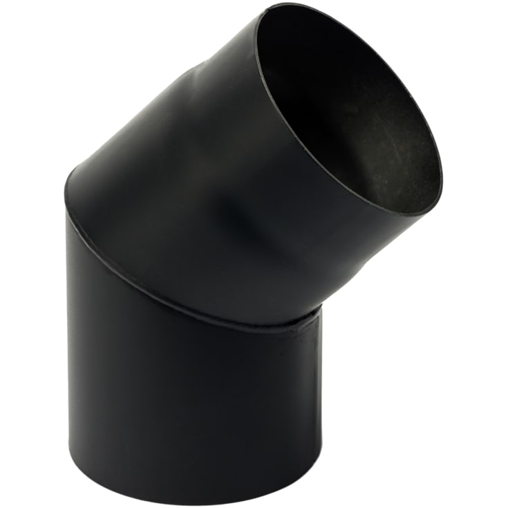 130 mm Metalbestos Sorte røgrør knærør 45°
