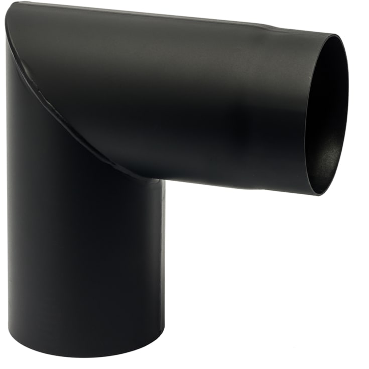 130 mm Metalbestos Sorte røgrør knærør, 90°