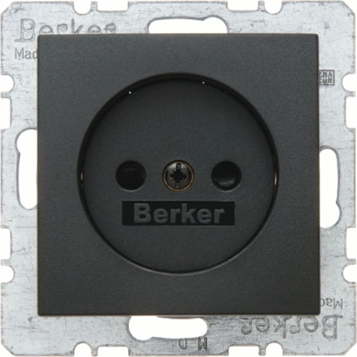 10 stk Berker Stikkontakt Schuko uden jord S./B. antracit