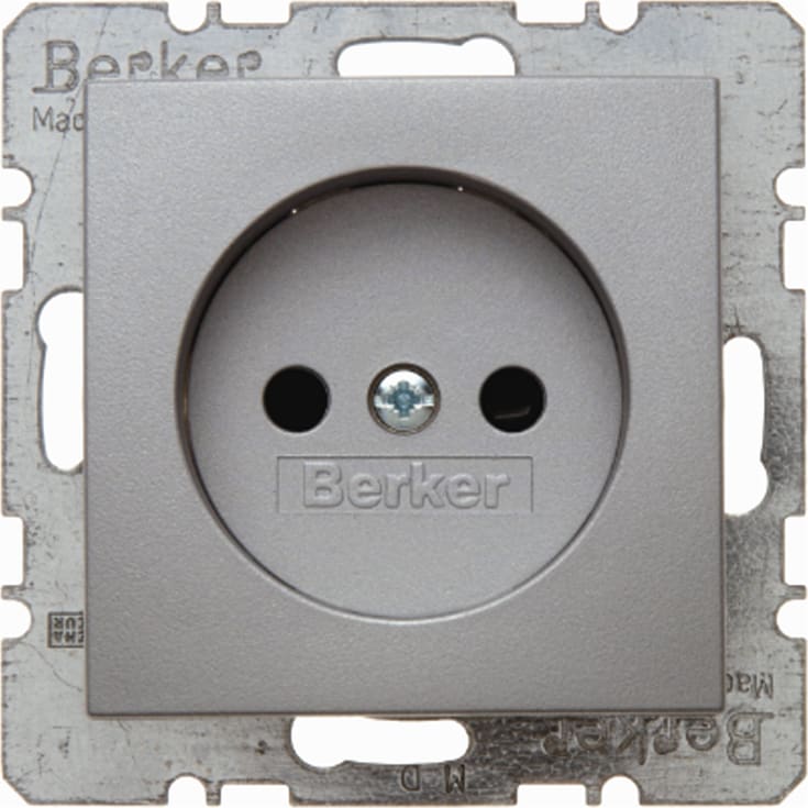 10 st Berker Schuko-uttag utan jord S./B. alu
