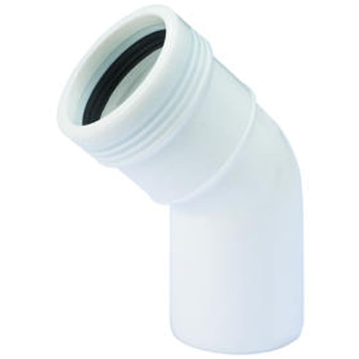 Wavin Wafix afløbsbøjning, 45°, Ø50 mm, plast, hvid