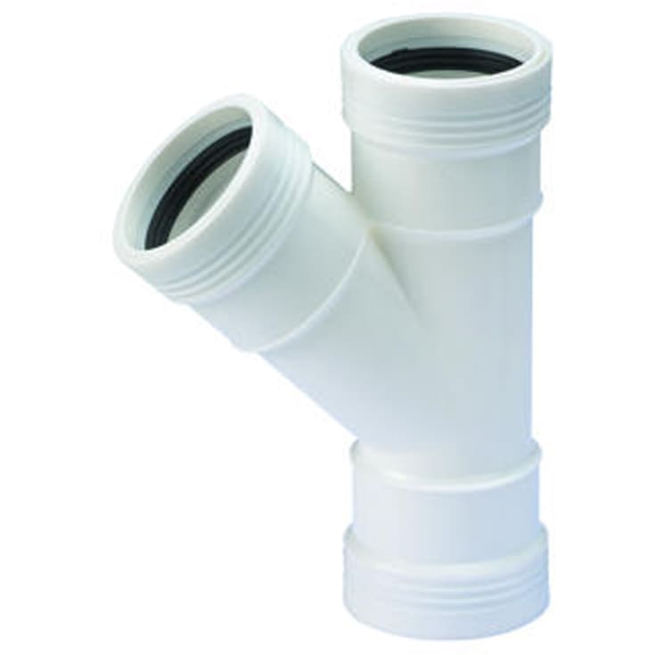 Wavin Wafix grenrør, 45°, Ø50 mm, plast, hvid
