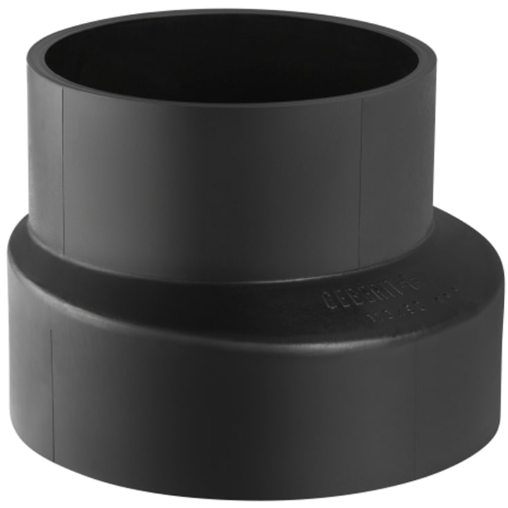 90 x 56 mm Reduktion excentrisk svart PEH Geberit