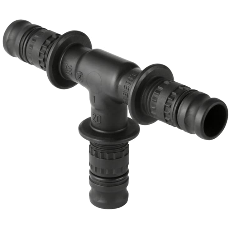 26 x 20 x 20 mm Pres T-stykke PVDF Mepla