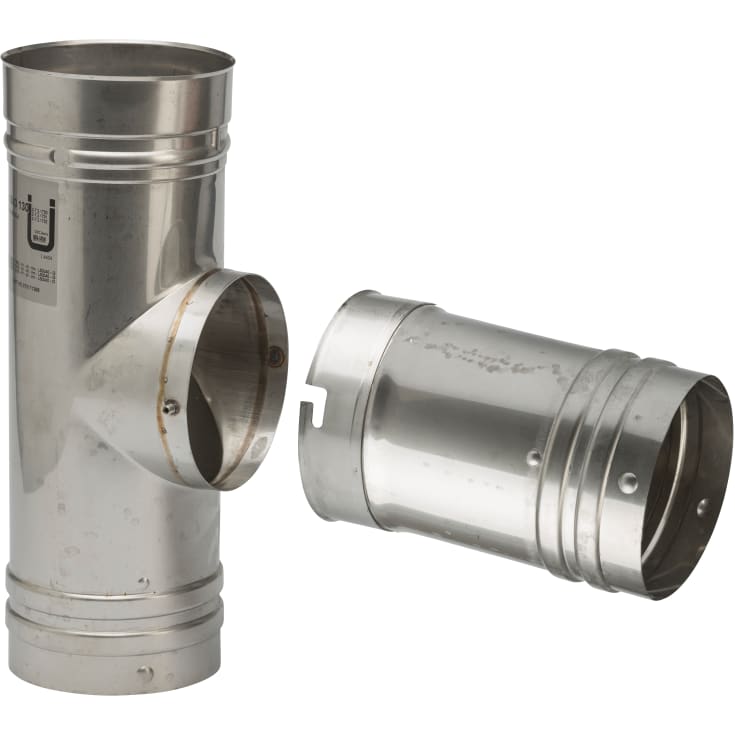 200 mm Metalbestos Omega nedsenkings-T-stykke med 85° avtakbar stuss