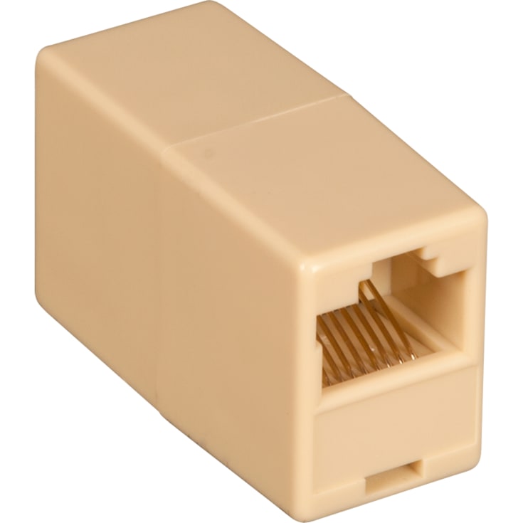 Mellomledd Kat.3 2 x RJ45 jack beige