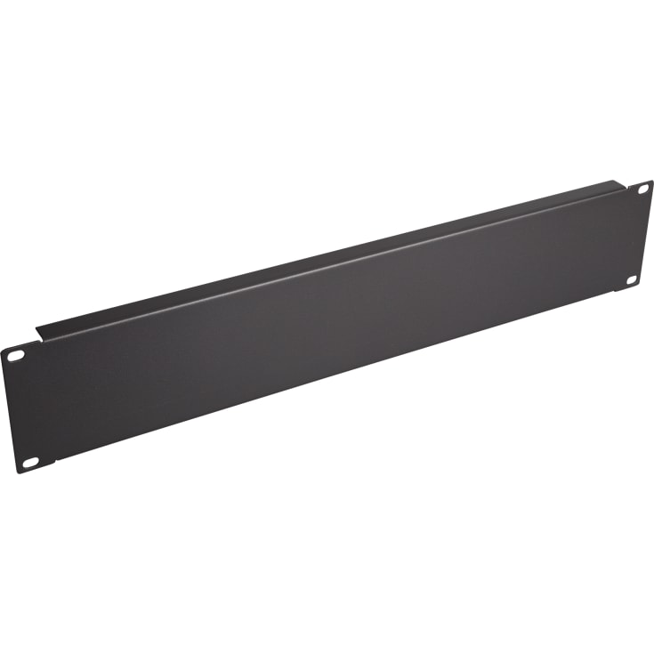 Blindplatta för 19" rack 2HE svart metall