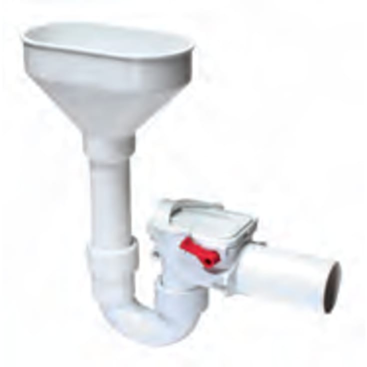 Kessel 50 mm overløbstragt med højvandslukke, gråt spildevand