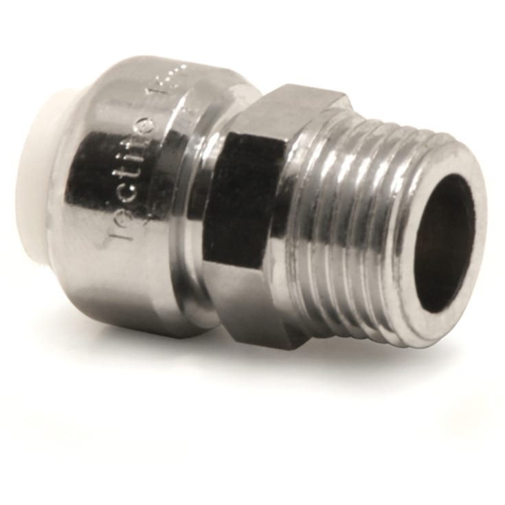 Tectite overgangsnippel 15 mm x 3/8" krom