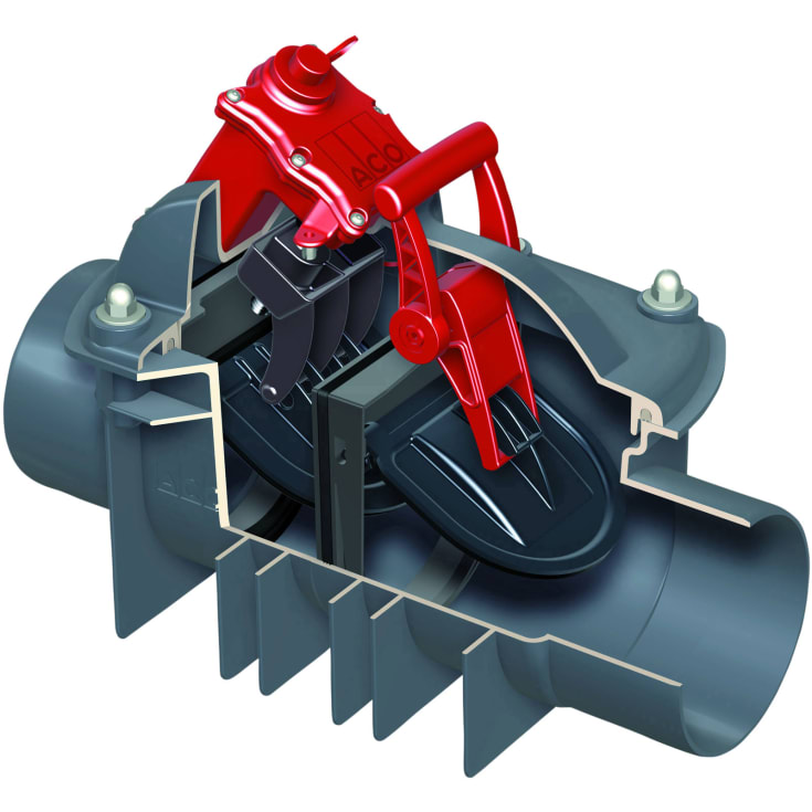 Aco Quatrix-K 3F højvandslukke til brønd, sort spildevand, Ø110 mm
