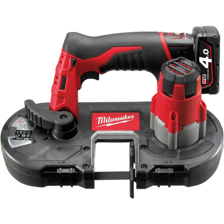 Milwaukee M12 BS-402C båndsav, m. 2 x 4,0 Ah batteri og lader