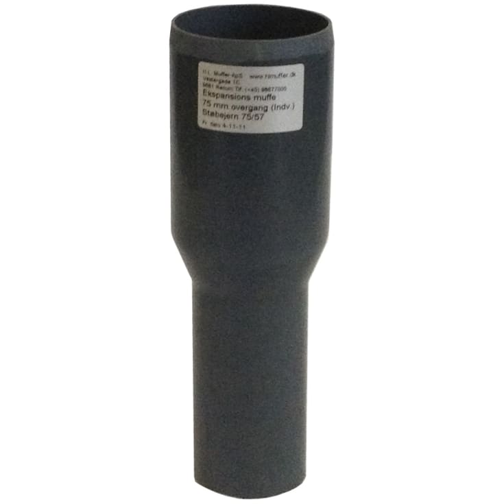 HL 75/57 x 100 mm utvidelsesadapter for 75 mm glatt hylse, grå
