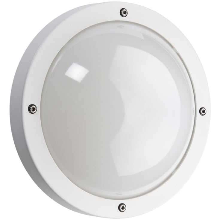 SG Primo udendørs væglampe med skumringssensor, hvid