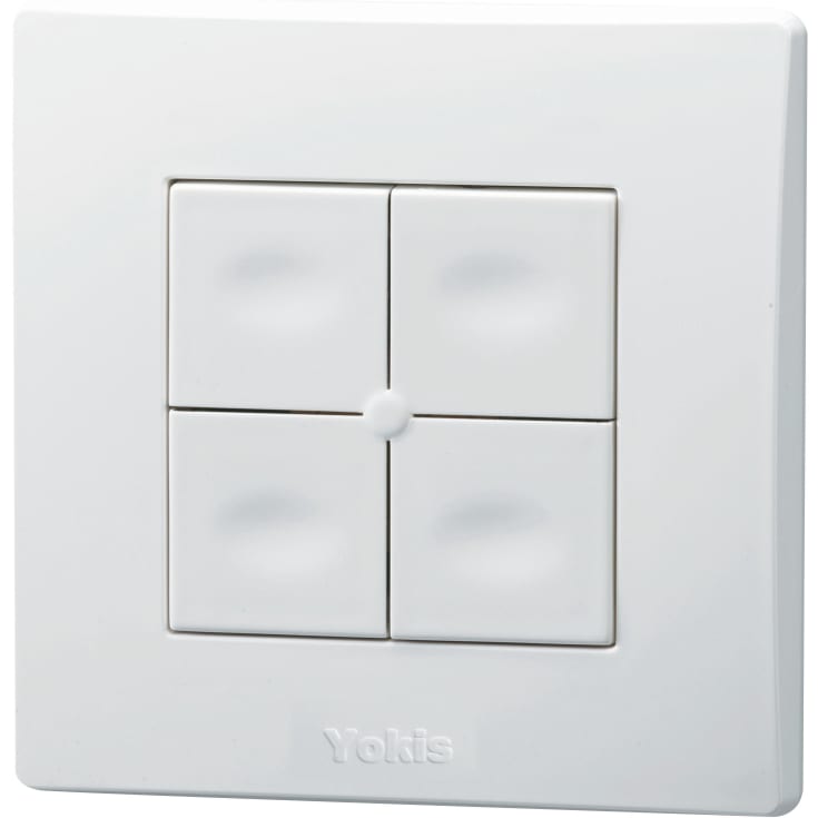 Yokis TLM4T45P batteritryckknapp, 4 slutande, vit