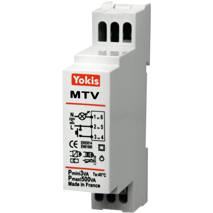 Yokis MTV500M dimmer för DIN-skena, LED, 230V, vit