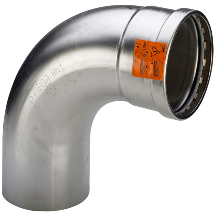 88,9 mm Sanpress Inox bøy 90°
