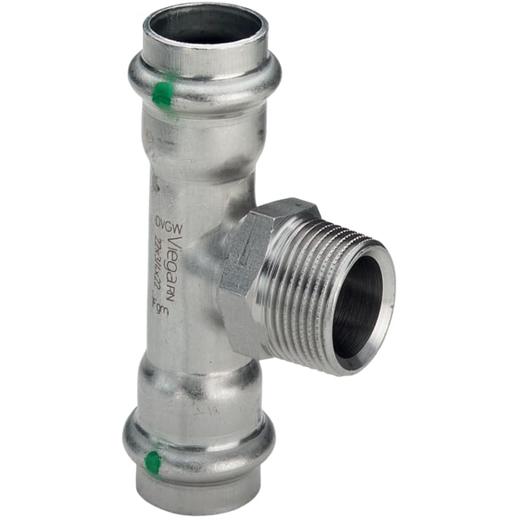 5 stk 22 x 3/4" x 22 mm Sanpress Inox T-stykke